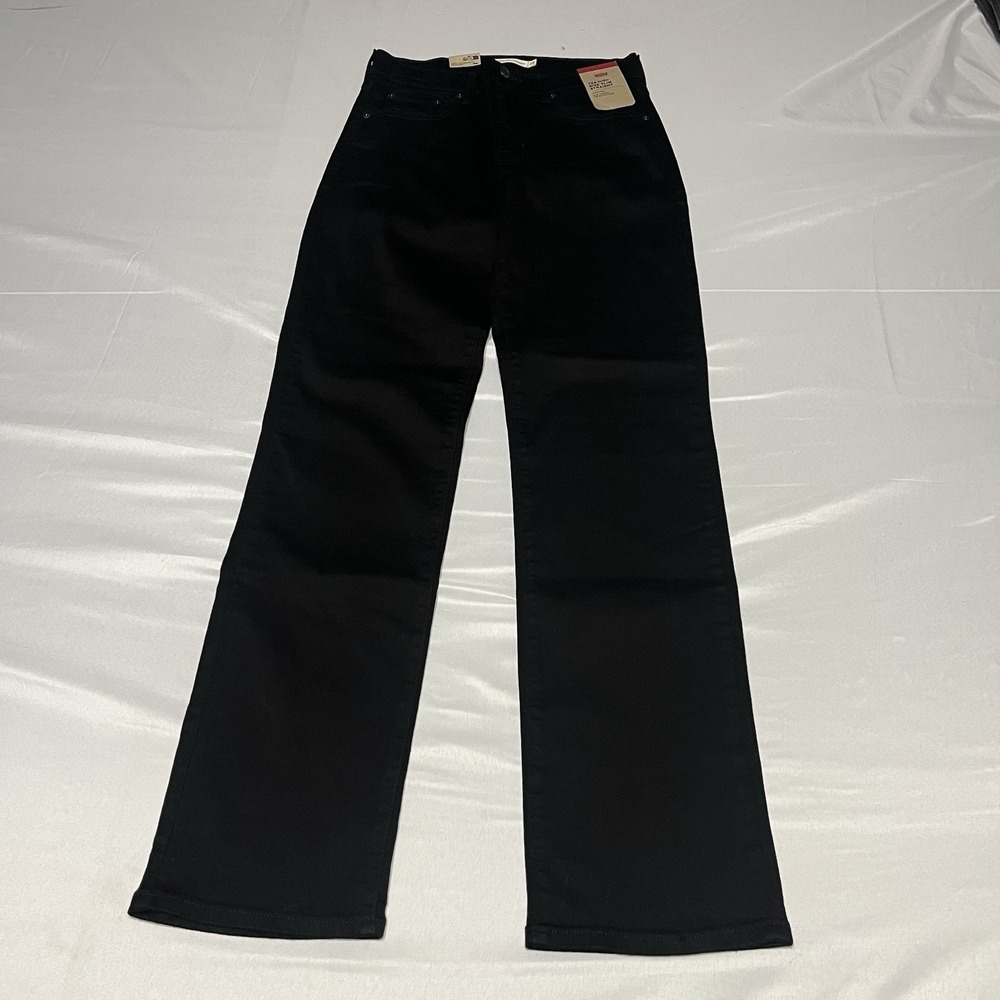 NWT Levi's Women's 724 High Rise Slim Straight Jeans Size 28x32 Black Stretch